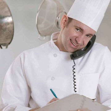 chef on the phone