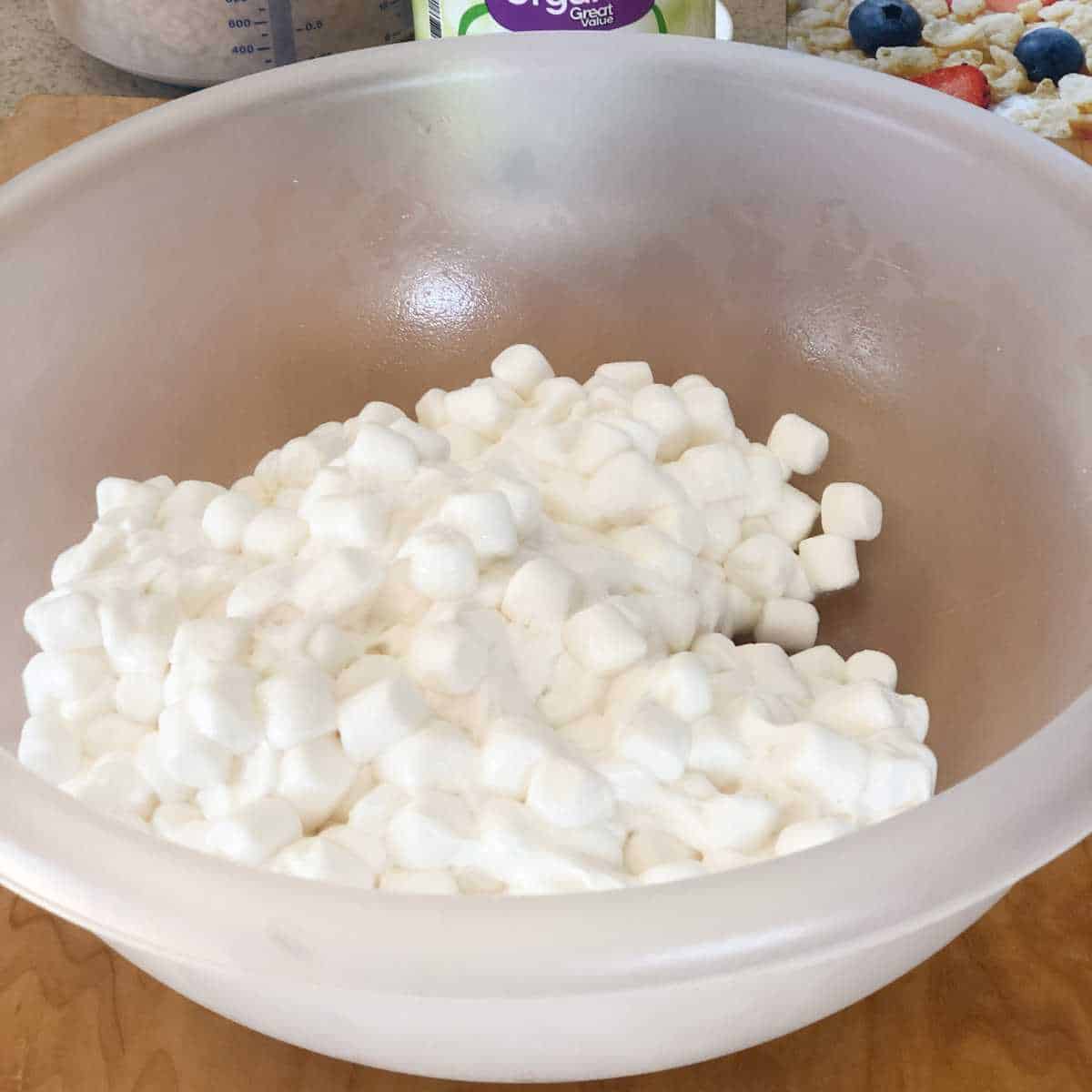 marshmallows melted in a bowl