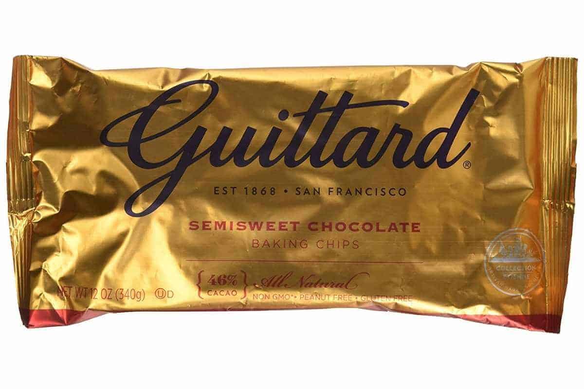 A bag of Guittard semi-sweet chocolate chips